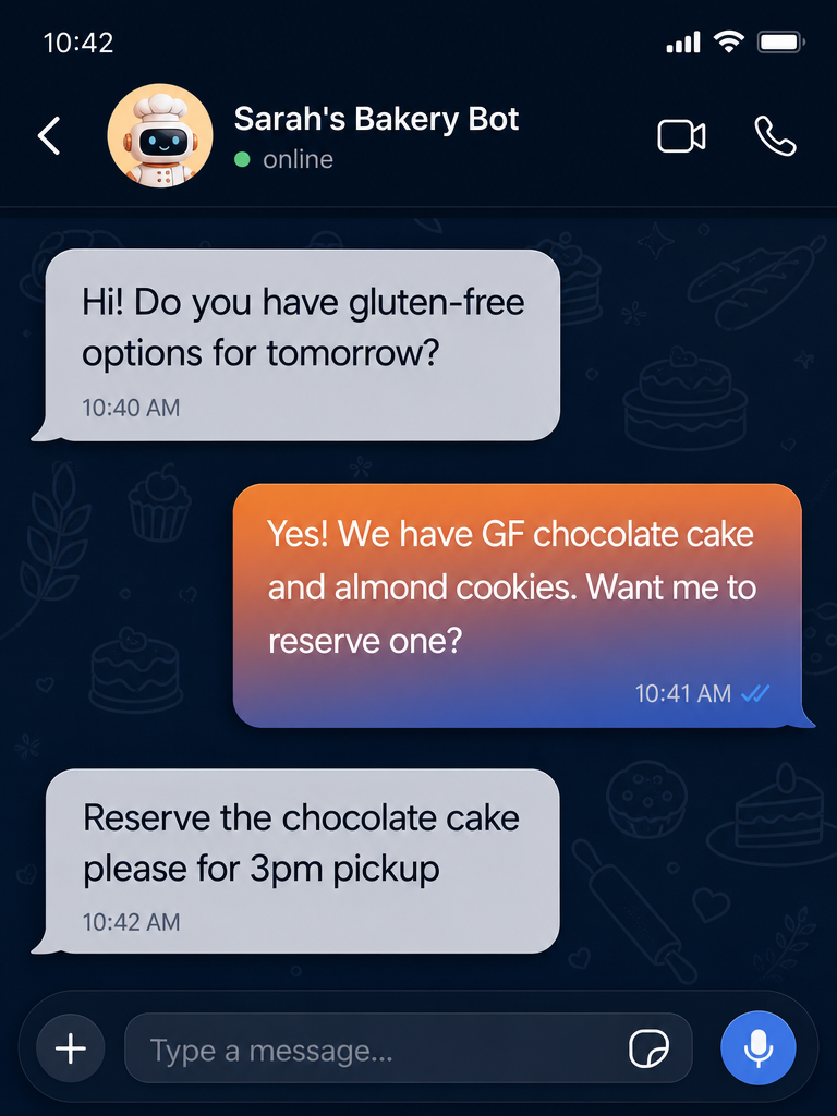 Bakery — order taking